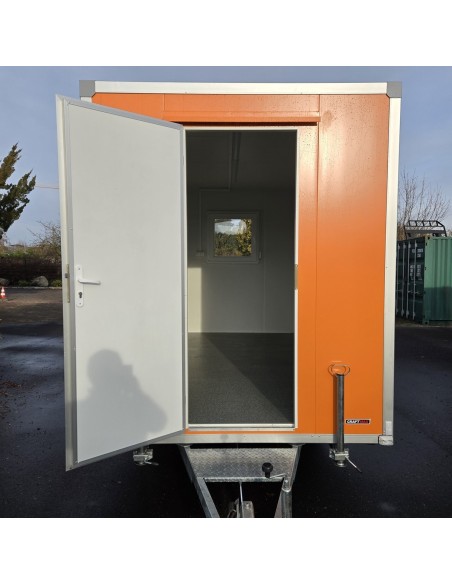 Bauwagen-1350-Thermo-Sandwichpanele-3.50×2.00×2.20m-Tuer-mit-Sicherheitsschloss-Fenster-mit-Jalousie-orange-7