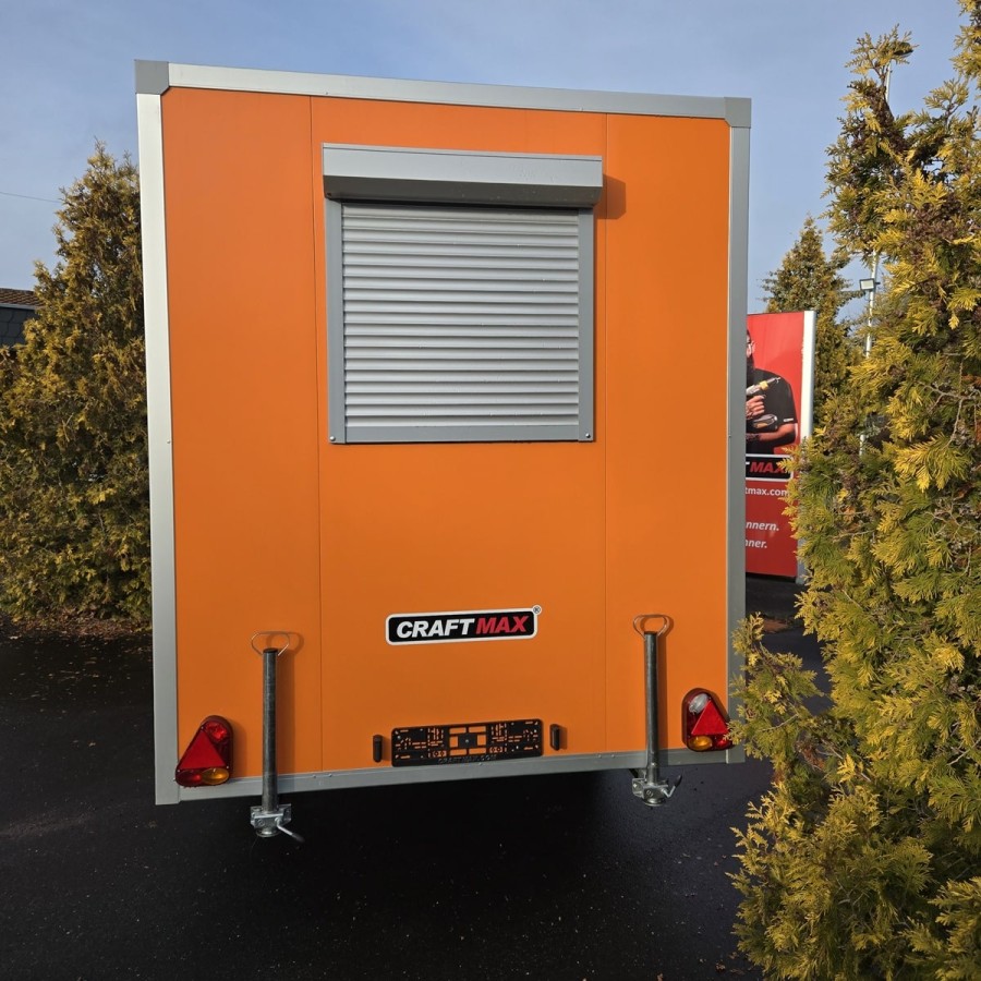 Bauwagen-1350-Thermo-Sandwichpanele-3.50×2.00×2.20m-Tuer-mit-Sicherheitsschloss-Fenster-mit-Jalousie-orange-2