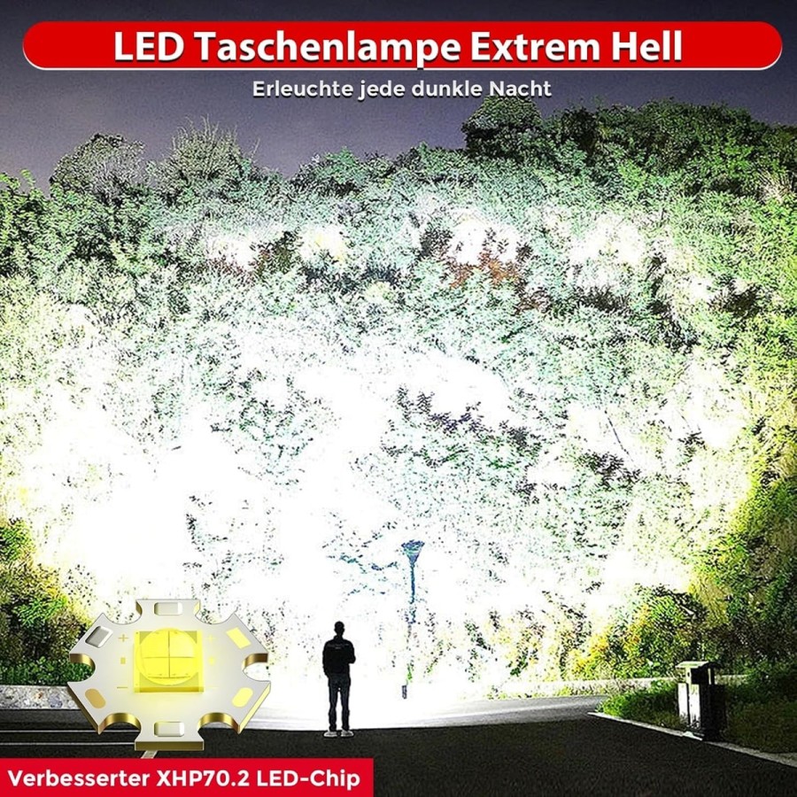CRAFTMAX-30W-XHP70.2-LED-Reichweite-bis-1000-m-500000-Lumen-Taschenlampe-aufladbar-5