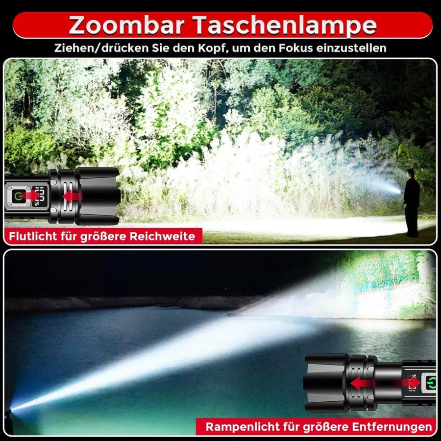 CRAFTMAX-30W-XHP70.2-LED-Reichweite-bis-1000-m-500000-Lumen-Taschenlampe-aufladbar-9