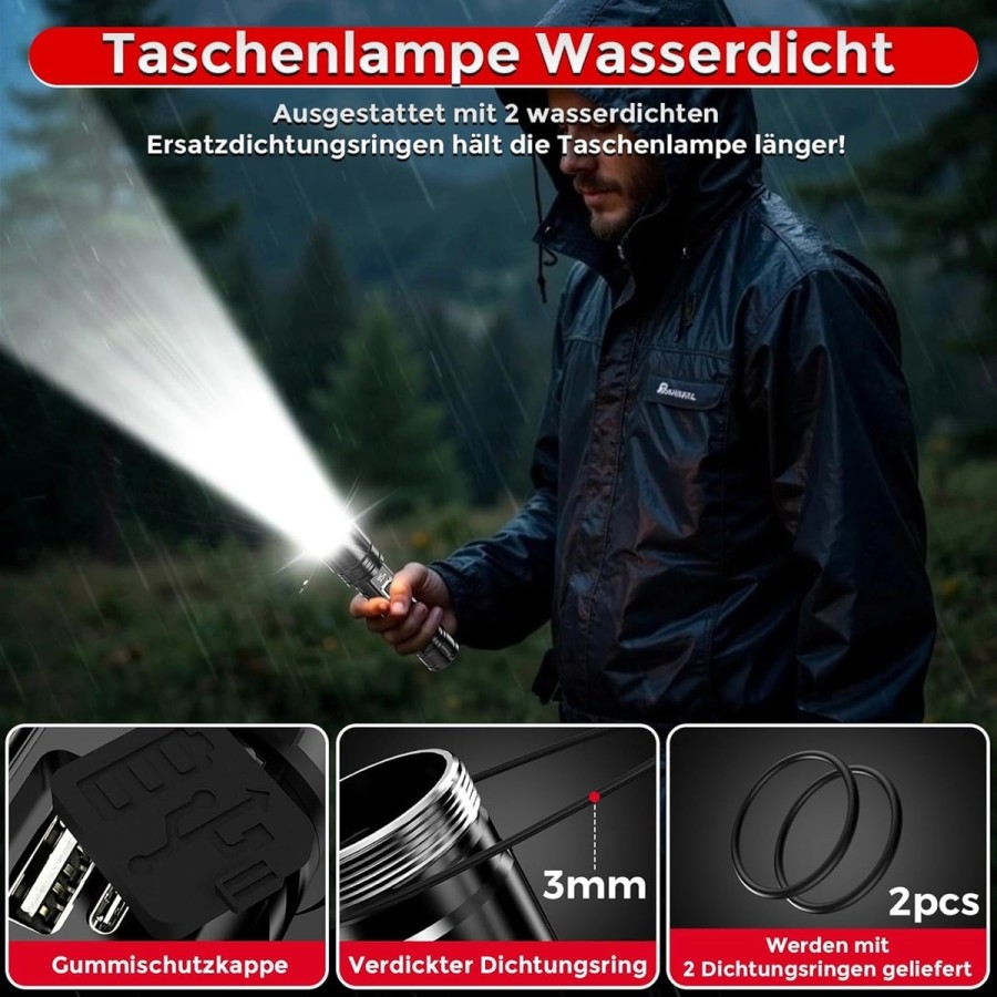 CRAFTMAX-30W-XHP70.2-LED-Reichweite-bis-1000-m-500000-Lumen-Taschenlampe-aufladbar-7