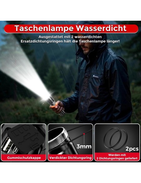 CRAFTMAX-30W-XHP70.2-LED-Reichweite-bis-1000-m-500000-Lumen-Taschenlampe-aufladbar-7