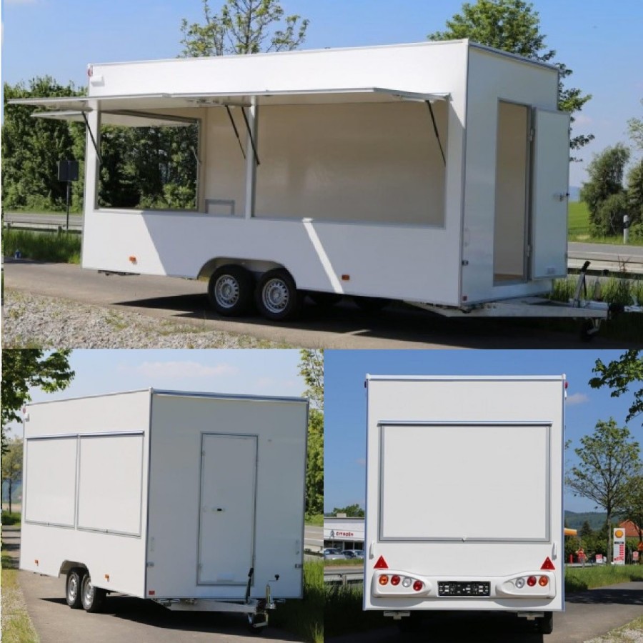 Verkaufsanhaenger-2000-XXL-Tandem-Foodtrailer-5.20x2.00x2.30m-drei-Verkaufsklappen-folierbare-GFK-Oberflaeche-4-Kurbel-Stuetzen-