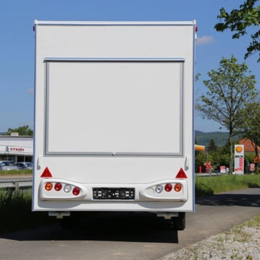 Verkaufsanhaenger-2000-XXL-Tandem-Foodtrailer-5.20x2.00x2.30m-drei-Verkaufsklappen-folierbare-GFK-Oberflaeche-4-Kurbel-Stuetzen-