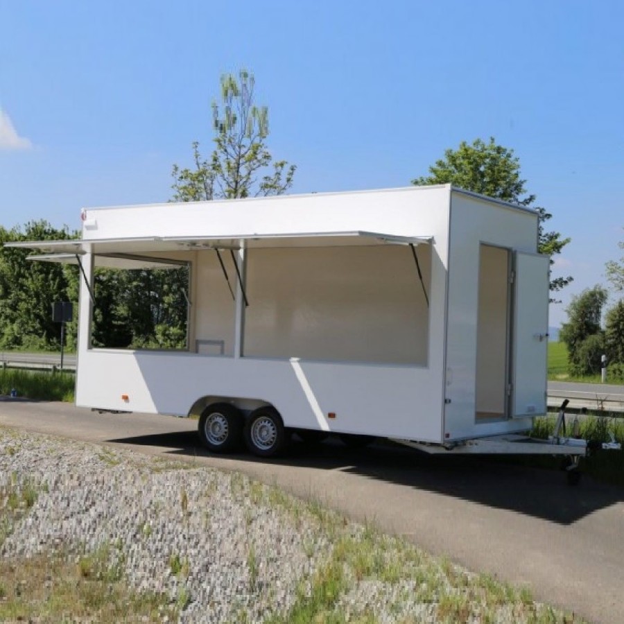 Verkaufsanhaenger-2000-XXL-Tandem-Foodtrailer-5.20x2.00x2.30m-drei-Verkaufsklappen-folierbare-GFK-Oberflaeche-4-Kurbel-Stuetzen-