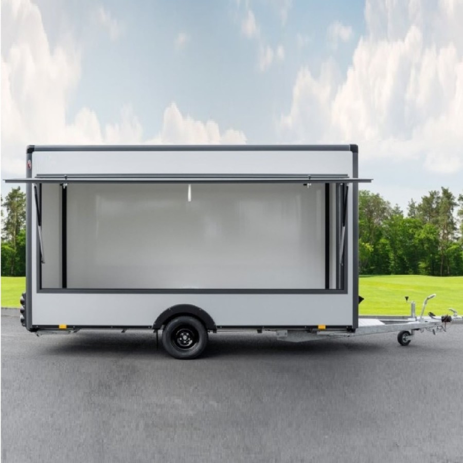 CRAFTMAX-Gastroprofi-1800-Verkaufsanhaenger-XL-Verkaufsklappe-4.20x2.00x2.30m-ThermoSandwich-grauanthrazit-4-Kurbelstuetzen-220V