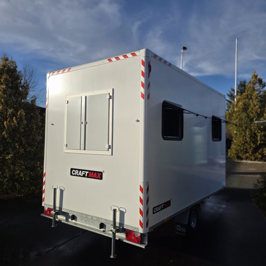 Bauwagen-1300-Diamantline-3.70x2.10x2.30m-ThermoSandwich-mit-3-Fenster-Tuer-Elektroinstallation-Moebel-4-Stuetzen-5