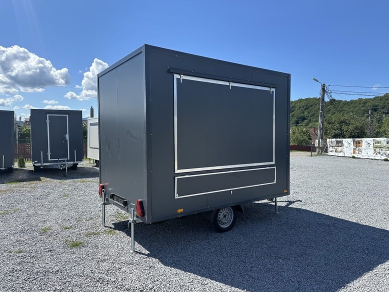 Verkaufsanhaenger-750-ThermoSandwichpanele-2.90x1.90x2.12m-Moebel-Kuehl-u.-Gefrieschrank-Waschbecken-Durchlauferhitzer-Dunstabzu
