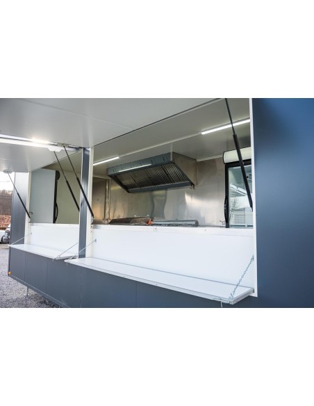 Verkaufsanhaenger-Tandem-2700-Edelstahl-Gastro-voll-ausgestattet-5.90x1.90x2.12m-2-Verkaufsklappen-2