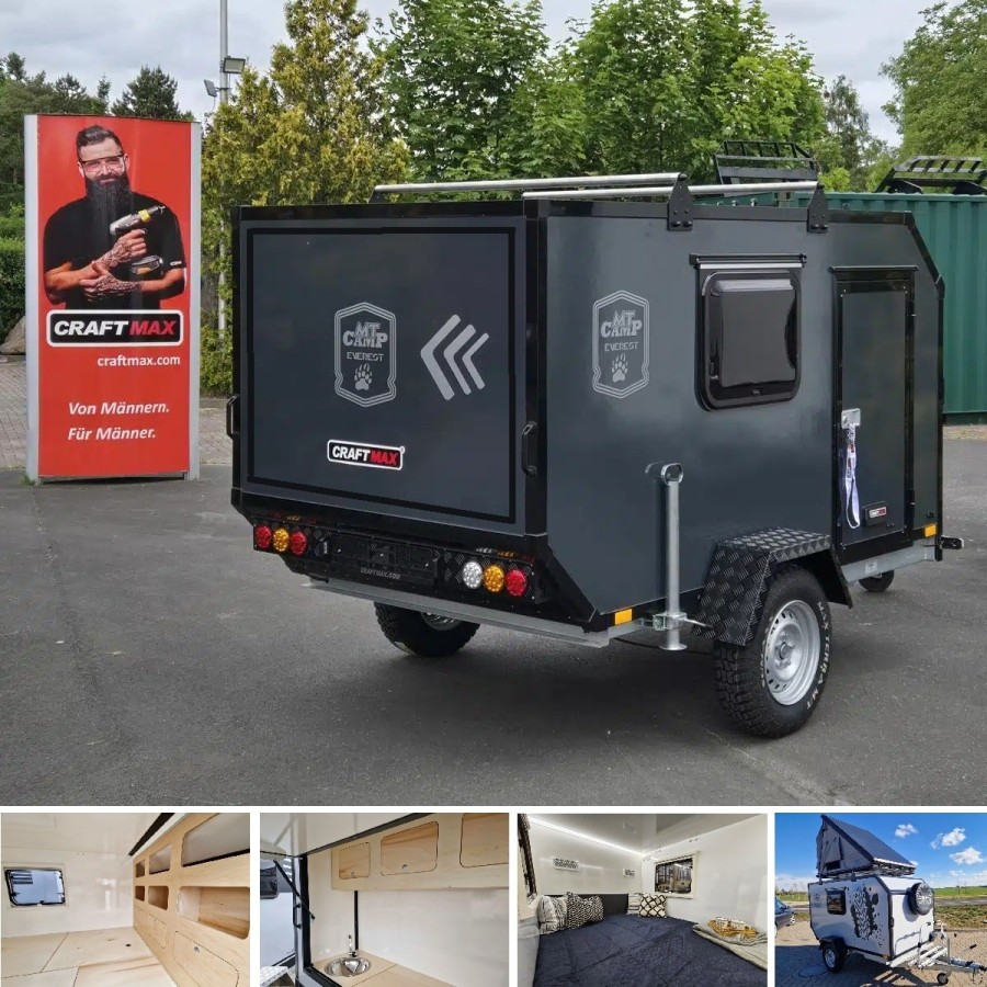 OffRoad-Campinganhaenger-1300kg-gebremst-100kmh-Kueche-Bett-Seitenfenster-Tuer
