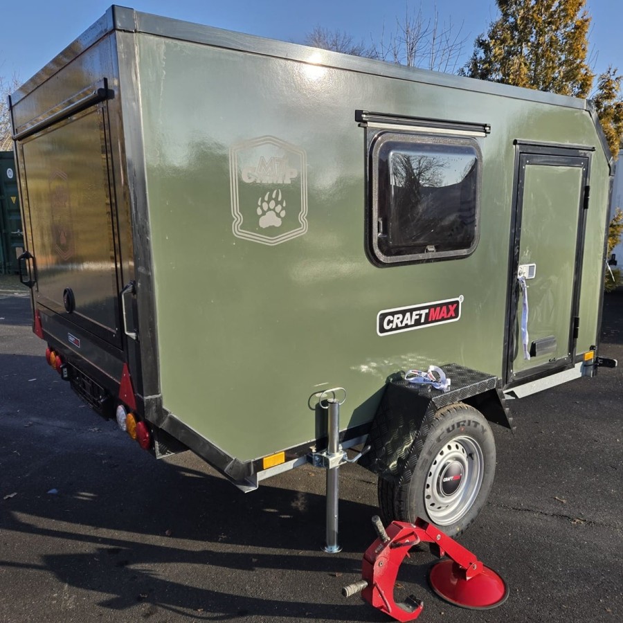 CRAFTMAX-BLACK-BROTHER-OffRoad-Mini-Caravan-750kg-gebremst-2.80x1.47x1.40m-fuer-Selbstausbau-Military-olive-gruen-1