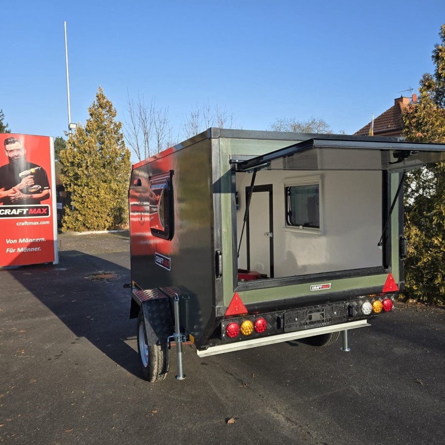 CRAFTMAX-BLACK-BROTHER-OffRoad-Mini-Caravan-750kg-gebremst-2.80x1.47x1.40m-fuer-Selbstausbau-Military-olive-gruen-5