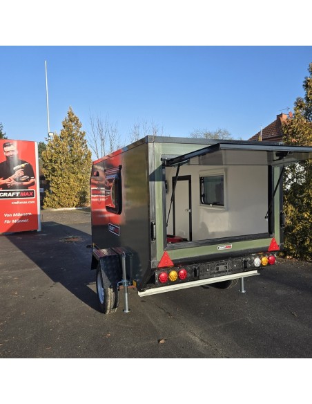 CRAFTMAX-BLACK-BROTHER-OffRoad-Mini-Caravan-750kg-gebremst-2.80x1.47x1.40m-fuer-Selbstausbau-Military-olive-gruen-17