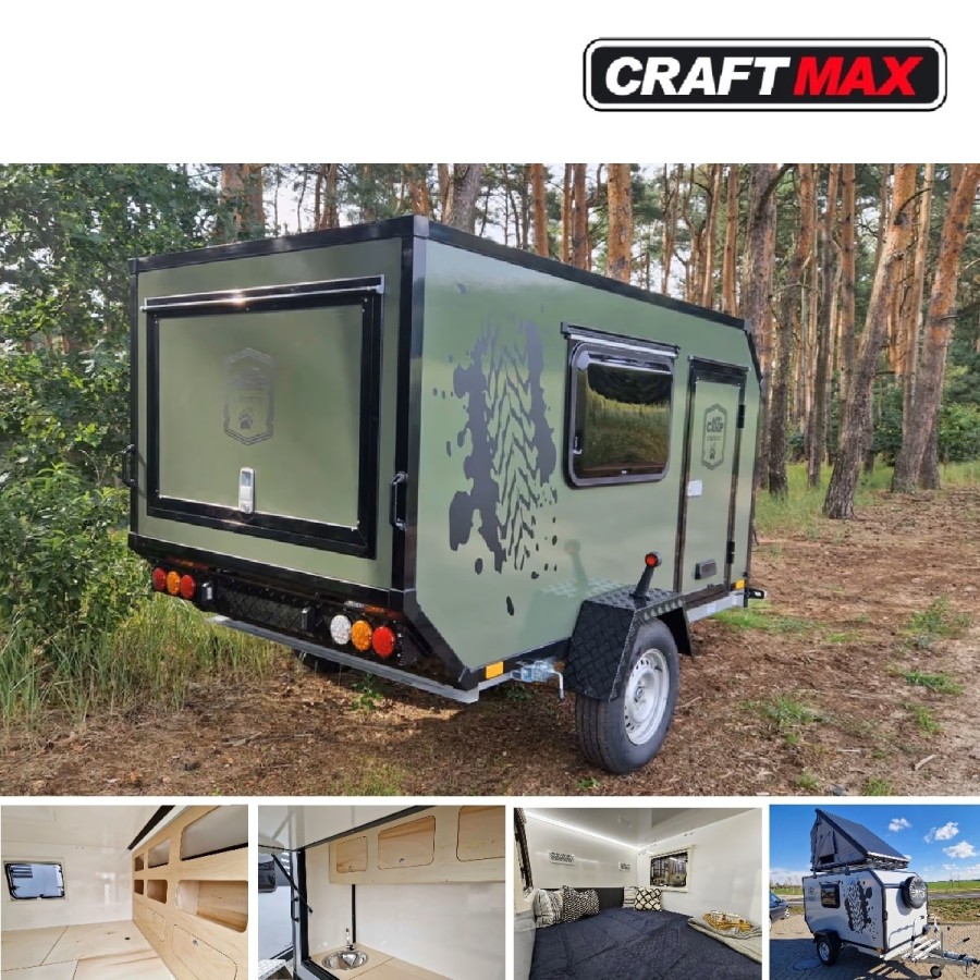 CRAFTMAX-BLACK-BROTHER-OffRoad-Mini-Caravan-750kg-gebremst-2.80x1.47x1.40m-fuer-Selbstausbau-Military-olive-gruen-3