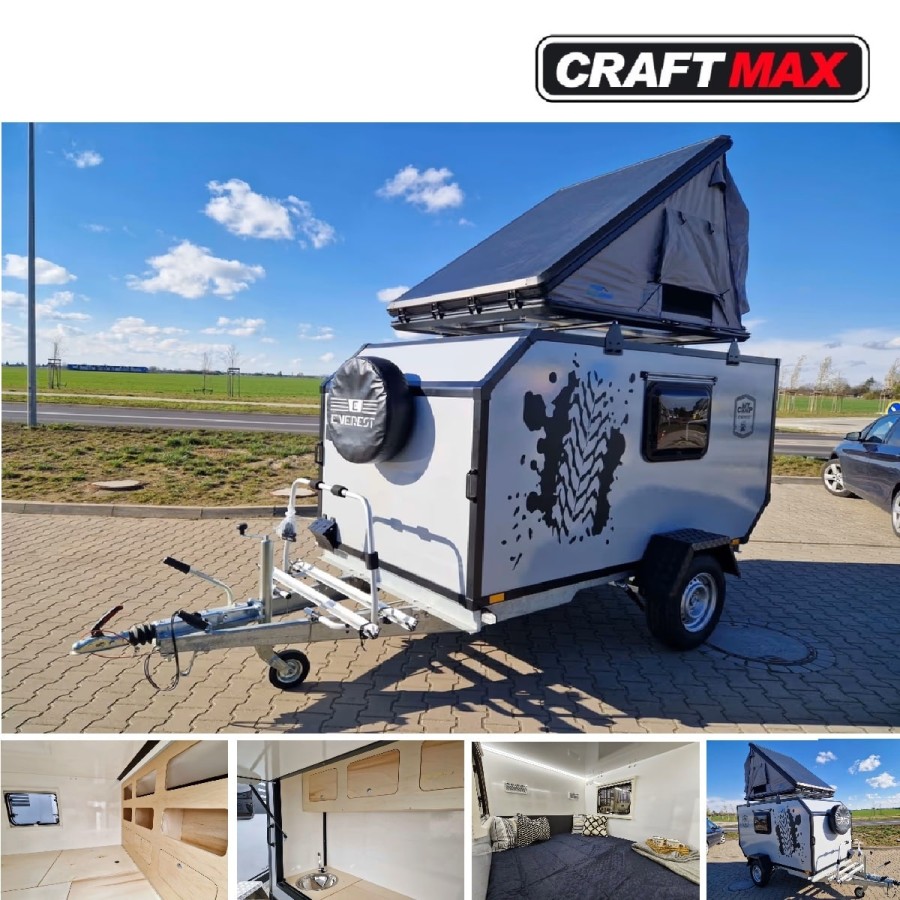 OffRoad-Campinganhaenger-1000kg-gebremst-100kmh-Kueche-Bett-Seitenfenster-Tuer