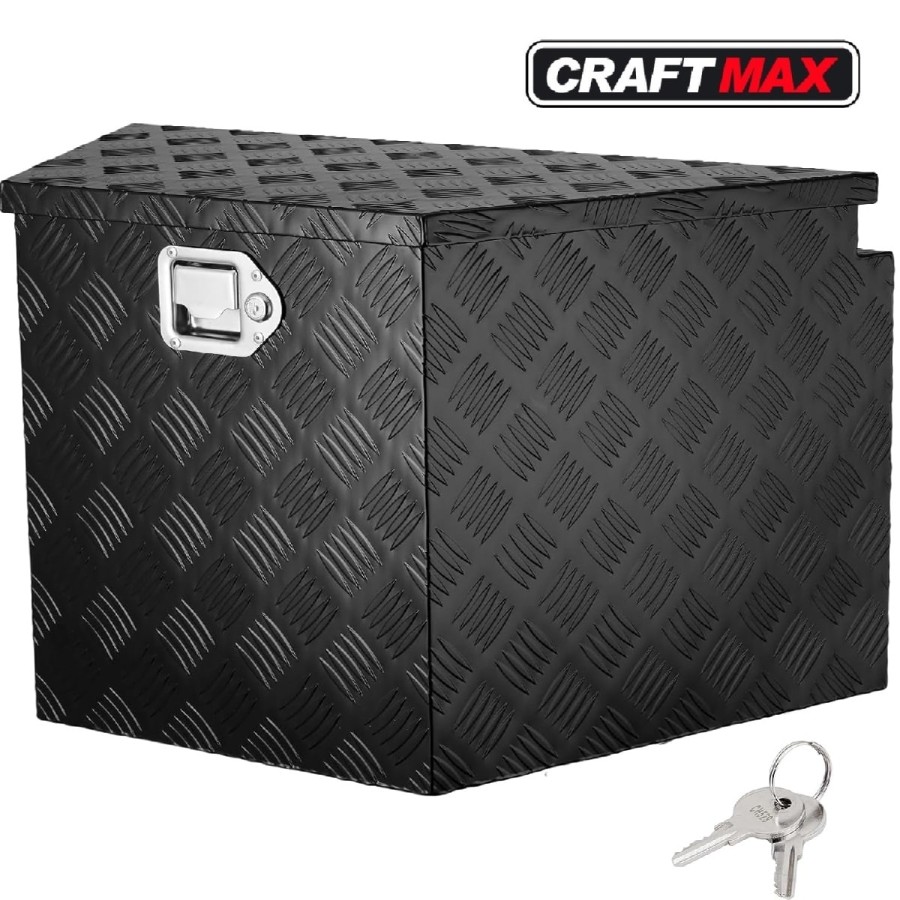 CRAFTMAX-Aluminium-Staubox-Trapezform-schwarz-fuer-Pkw-Anhaengerdeichsel-1