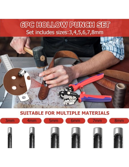 Lochzange-fuer-Leder-Guertellochzange-Lederguertel-Drehlochzange-mit-Hebeluebersetzung-zum-Lochen-von-Guertel-Stoff-Leder-Pappe-