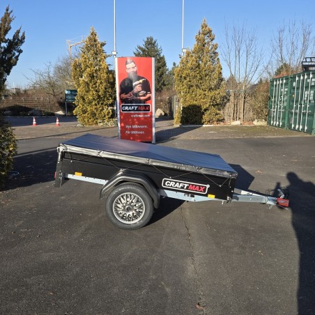 CRAFTMAX-Kastenanhaenger-mit-Kippdeichsel-BlackEdition-750kg-ungebremst-schwarz-pulverbeschichtet-mit-Flachplane-3