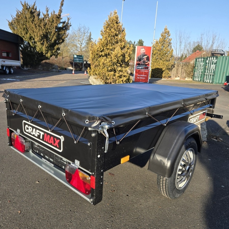 CRAFTMAX-Kastenanhaenger-mit-Kippdeichsel-BlackEdition-750kg-ungebremst-schwarz-pulverbeschichtet-mit-Flachplane-4