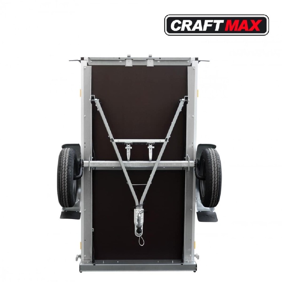 CRAFTMAX-Kastenanhaenger-mit-Kippdeichsel-BlackEdition-750kg-ungebremst-schwarz-pulverbeschichtet-mit-schwarzer-Flachplane-und-B