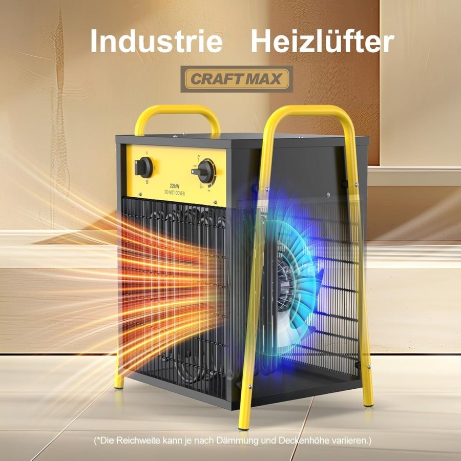 22KW-Industrieheizgeraet-Elektroheizer-3-Stufen-Heizgeblaese-mit-Thermostat-starker-Ventilator-400V