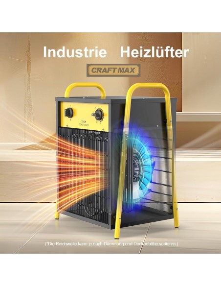 22KW-Industrieheizgeraet-Elektroheizer-3-Stufen-Heizgeblaese-mit-Thermostat-starker-Ventilator-400V