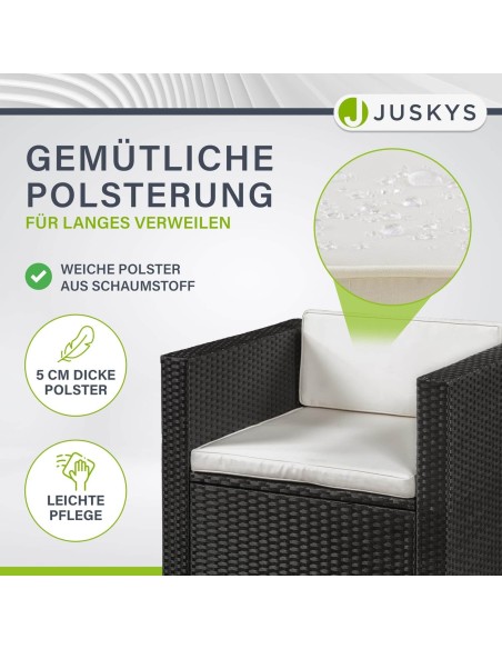 CRAFTMAX®-Luxus-Rattan-Lounge-Sitzgarnitur-mit-Sofa-Sessel-Hocker-Glastisch-Indoor-und-Outdoor-2