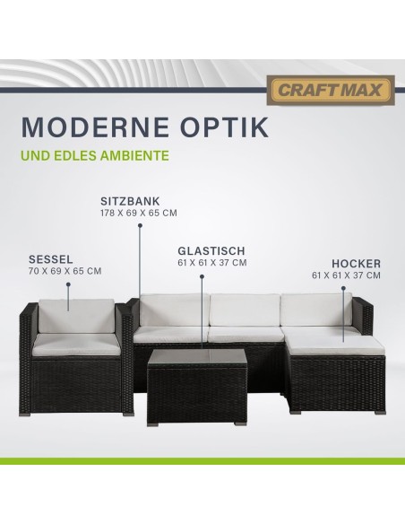 CRAFTMAX®-Luxus-Rattan-Lounge-Sitzgarnitur-mit-Sofa-Sessel-Hocker-Glastisch-Indoor-und-Outdoor-3