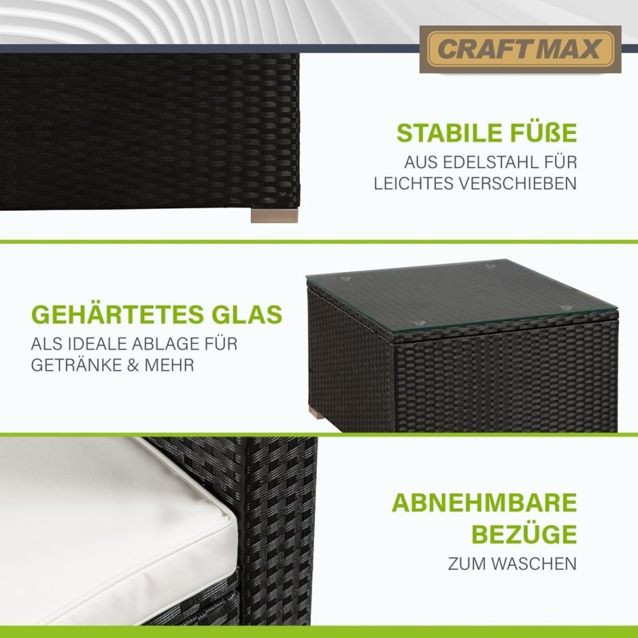 CRAFTMAX®-Luxus-Rattan-Lounge-Sitzgarnitur-mit-Sofa-Sessel-Hocker-Glastisch-Indoor-und-Outdoor-4