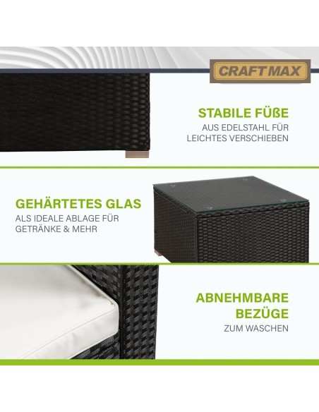 CRAFTMAX®-Luxus-Rattan-Lounge-Sitzgarnitur-mit-Sofa-Sessel-Hocker-Glastisch-Indoor-und-Outdoor-4