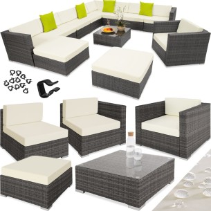 CRAFTMAX®-12-teilige-Rattan-Lounge-Sitzgarnitur-mit-Sofa-Sessel-Hocker-und-Glastisch-1