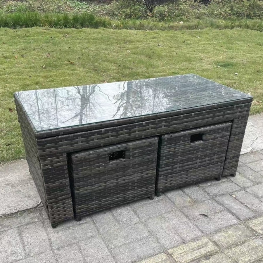 Platin-Rattan-Lounge-Sitzgarnitur-mit-3x-Sofa-1x-Couchtisch-mit-Glasplatte-2x-Beistelltisch-2x-Hocker-mit-dicken-Sitzpolster-abw