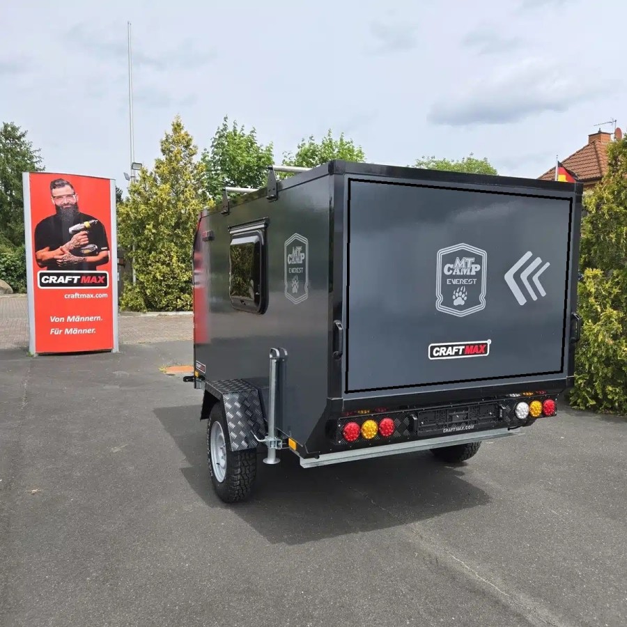 CRAFTMAX-OffRoad-Camping-Anhaenger-1300kg-Einachs-3.00x1.50x1.80m-mit-Klappe-nach-oben-Fenster-Tuer-100kmh-19