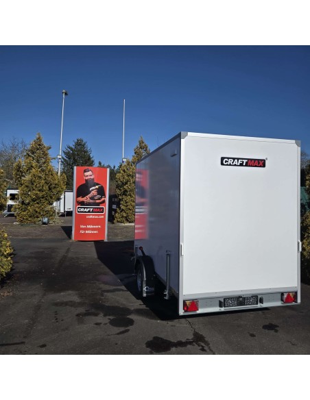 CRAFTMAX-Verkaufsanhaenger-Foodtruck-1300-3.00x1.80x2.00m-Thermo-Sandwichpanele-mit-seitlicher-Verkaufsklappe-Stuetzen-Steckdose
