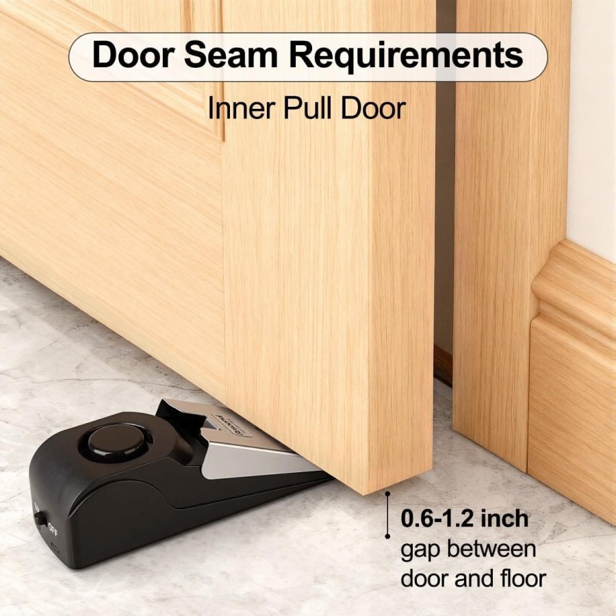 SAEFTY-FIRST-Tuerstopper-Alarm-120-dB-Sicherheitsalarm-Bodenkeil-Tuerstopper-Sirene-Tuersicherheitsgeraete-fuer-Reisen-Wohnung-H