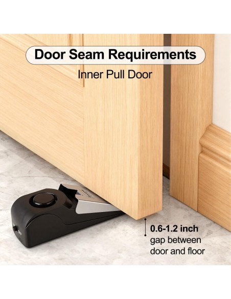 SAEFTY-FIRST-Tuerstopper-Alarm-120-dB-Sicherheitsalarm-Bodenkeil-Tuerstopper-Sirene-Tuersicherheitsgeraete-fuer-Reisen-Wohnung-H