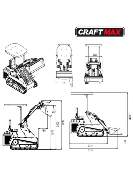 CRAFTMAX-Kompaktlader-860-Multilader-Raupenkettenantrieb-633-Kw-86-PS-Koop-Dieselmotor-300-kg-Hublast-5