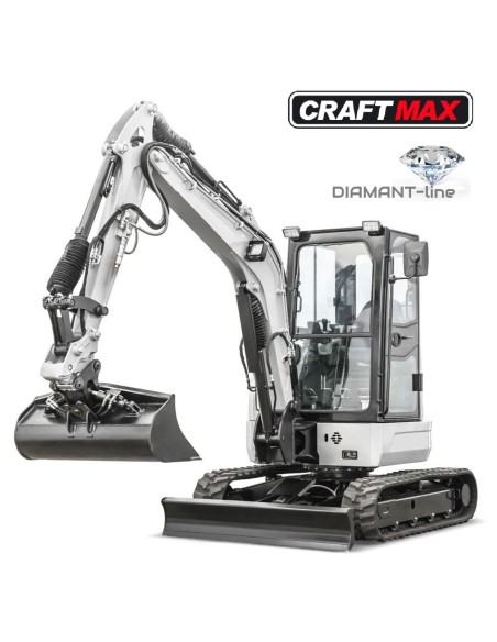 CRAFTMAX-Kompaktbagger-3700-Diamantline-18.2KW25PS-Yanmar-Diesel-Euro5-Raupenkette-Fahrerkabine-Joystick-schwenkbarer-Baggerarm-