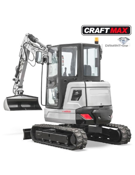 CRAFTMAX-Kompaktbagger-3700-Diamantline-18.2KW25PS-Yanmar-Diesel-Euro5-Raupenkette-Fahrerkabine-Joystick-schwenkbarer-Baggerarm-
