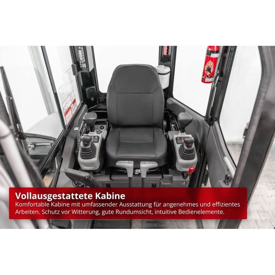 Kompaktbagger-3700-Diamantline-18.2KW25PS-Yanmar-Diesel-Euro5-Raupenkette-Fahrerkabine-Joystick-schwenkbarer-Baggerarm-3105mm-Gr