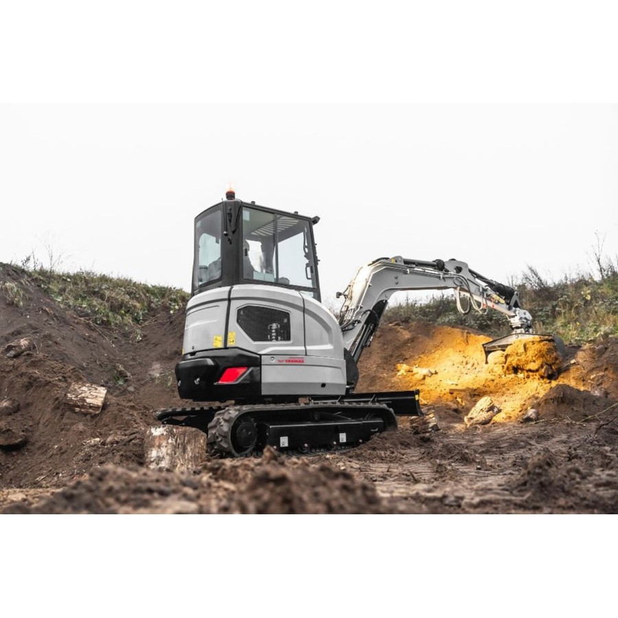 Kompaktbagger-3700kg-18.2-Kw-25-PS-Yanmar-Diesel-Euro-5-Raupenkette-Fahrerkabine-Joystick-schwenkbarer-Baggerarm-4