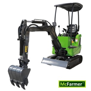 Mini Bagger 1100Elektric Kettenraupe 6Kw 48V/200Ah, 6 Std. Arbeitszeit, Knickmatik schwenkbarer Baggerarm, Joystick, Sonnendach 