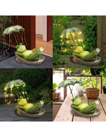 McFARMER®-Frosch-im-Garten-mit-Schirm-Solar-LED-Beleuchtung-Dekofigur-massiv-wetterfest-und-farbbestaendig-17x15x14-8