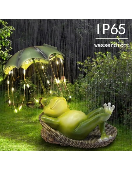 McFARMER®-Frosch-im-Garten-mit-Schirm-Solar-LED-Beleuchtung-Dekofigur-massiv-wetterfest-und-farbbestaendig-17x15x14-6