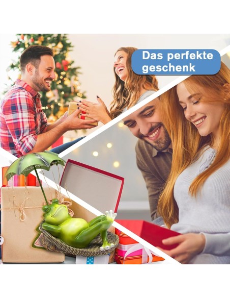 McFARMER®-Frosch-im-Garten-mit-Sonnenschirm-Solar-LED-Beleuchtung-Dekofigur-massiv-wetterfest