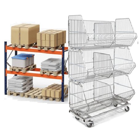 Regale, Paletten & Rollcontainer